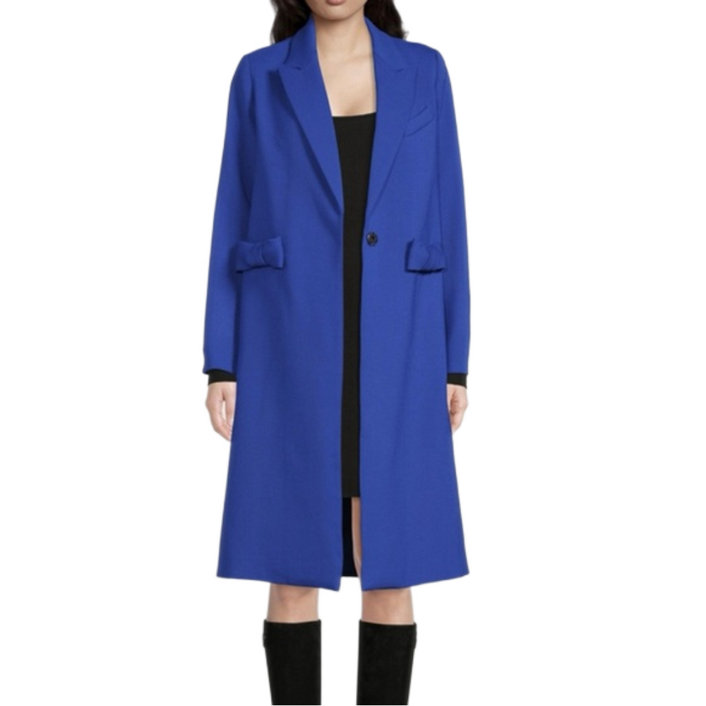 Cinzia rocca virgin wool royal blue coat size 6 made in Italy designer